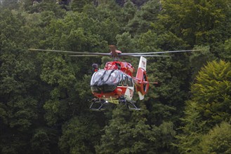 Winch rescue training of the rescue helicopter, Christoph 62, on the occasion of the 50th