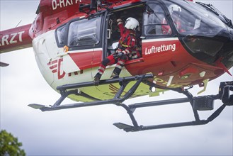 Winch rescue training of the rescue helicopter, Christoph 62, on the occasion of the 50th