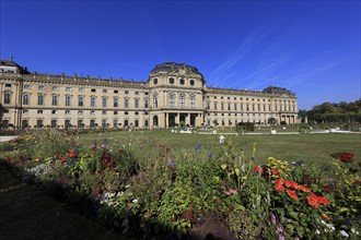 The Würzburg Residence and Court Garden, park side, UNESCO World Heritage Site, Würzburg, Lower