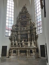 Epitaph, alabaster tomb, praying group of figures, Morizkirche, Evangelical Lutheran Town Church of