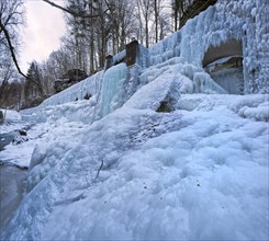 Ice formations at the hydropower plant in Niezelgrund