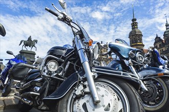 More than 5, 000 motorcyclists from Central Germany at protest against driving bans on Theaterplatz