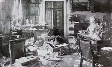 Office of Tsar Alexander II after the sack of the Winter Palace, November 8, 1917, Saint