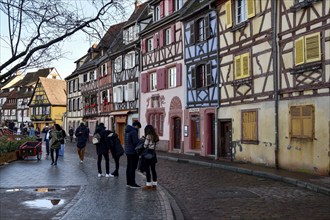 Half-timbered houses, Petite Venise, Little Venice, Colmar, Département Haut-Rhin, Alsace, France,