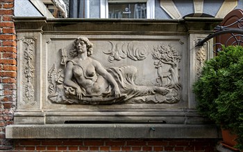 Ornaments and reliefs in the Old Town of Gdansk, Poland, Europe