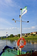 Steamboat trip on the Elbe in Dresden. The historic paddle steamers of the Sächsische