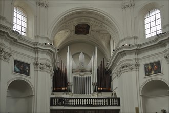 Baroque Neumünster Church, Neumünster Church, interior view, Würzburg, Lower Franconia, Franconia,