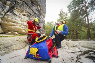 Winch rescue training of the rescue helicopter, Christoph 62, on the occasion of the 50th