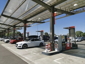 Petrol station, at a motorway service station on the A31 in France, Aire de Lorraine