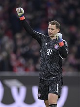 Goalkeeper Manuel Neuer FC Bayern Munich FCB, gestures, Allianz Arena, Munich, Bavaria, Germany,