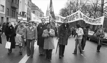 Organisations of French Jews and German Nazi victims demonstrated for a condemnation of Gestapo and