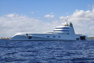 Yacht Motor yacht A built in 2008 at shipyard Blohm Voss GmbH, length 119 metres, Majorca, Spain,