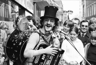 Artists from France performed at a street festival on 09.05.1980 in Dortmund-Hoerde, Germany, as