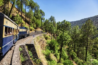 HIMACHAL PRADESH, INDIA, MAY 12, 2010: Toy train of Kalka-Shimla Railway, narrow gauge railway