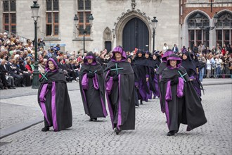 BRUGES, BELGIUM, MAY 17: Annual Procession of the Holy Blood on Ascension Day. Locals perform an