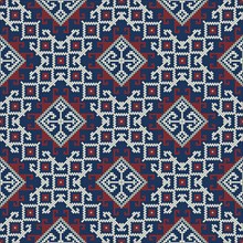 Traditional Georgian folk art embroidery vector pattern