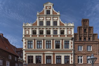 Gabled house in the style of classicism, built in 1733, Lüneburg, Lower Saxony, Germany, Europe