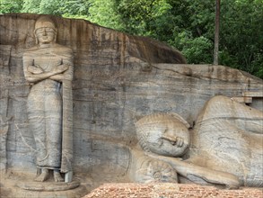 Buddha statues, Gal Vihara, Polonnaruwa, Sri Lanka, Asia