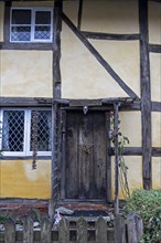 Front door, half-timbered house, Steyning, West Sussex, England, Great Britain