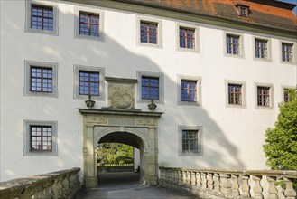 Geislingen moated castle, passageway of the north-east wing, classical portal with pilasters, year