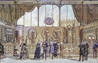 International Exhibition in Le Havre 1868, water bubbling apparatus, gas water apparatus, automatic