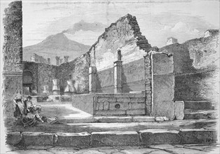 Ruins of Pompeii, the baker's house, 1869, Italy, Historical, digitally restored reproduction of an