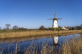 Windmill de Schellemolen in Damme, West Flanders, Belgium, Europe