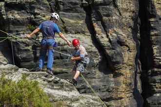 Climbing school in the Bielatal