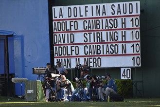 The ESPN film team and photographers at the polo tournament Triple Corona (Triple Crown),