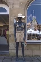 Mannequin in front of a fashion shop, Bavaria, Germany, Europe