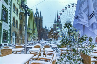 Christmas market on the cathedral square in Erfurt, Thuringia, Germany, Europe