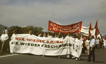 DEU, Germany: The historical slides from the 84-85 r years, Oberaula. Protest demonstration against