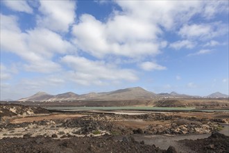 Volcanic landscape near Salinas de Janubio, Lanzarote, Canary Islands, Spain, Europe