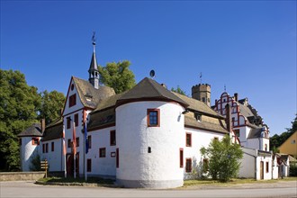 The castle, which developed from a medieval moated castle with towers, curtain wall and moat and