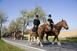 Every year at Easter there are about 5 processions in Lusatia, each with about 200 riders. The