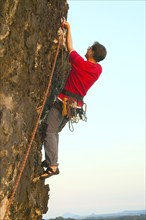 Climbers on the Bastei rock