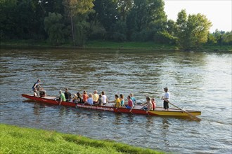 Dragon boat from the Laubegast canoe club on the Elbe