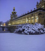 Snow-covered Zwinger in the evening