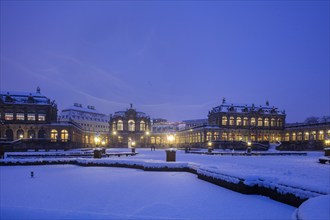 Snow-covered Zwinger in the evening