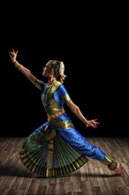 Indian culture, beautiful woman dancer exponent of Indian classical dance Bharatanatyam of Tamil