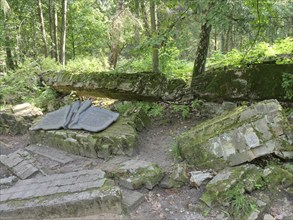 Memorial plaque for the Hitler assassin Claus Schenk Graf von Stauffenberg at the Wolf's Lair (also