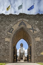 The Gate of Peace and the Yser Tower, IJzertoren, Diksmuide, Belgium, Europe