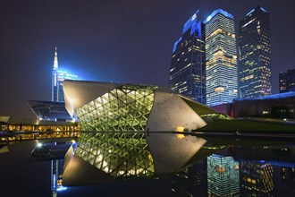 GUANGZHOU, CHINA, APRIL 27, 2018: Guangzhou Opera House designed by famous Iraqi architect