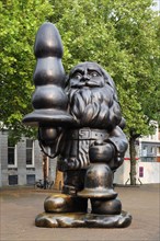 ROTTERDAM, NETHERLANDS, MAY 25, 2018: Santa Claus sculpture, aka Buttplug Gnome, is a 2001 statue