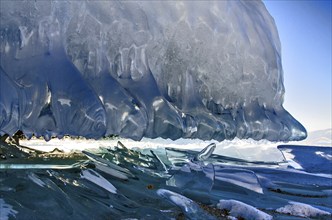 Ice sculpture, Lake Baikal, Olkhon Island, Pribaikalsky National Park, Irkutsk Province, Siberia,