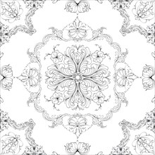 Hand drawn seamless floral pattern on a white background, vector textile template