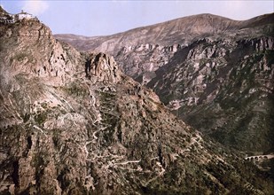 Gourdon, Grasse, Provence-Alpes-Côte d'Azur, France, c. 1890, Historic, digitally enhanced