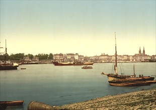 The Port, Bordeaux, Nouvelle-Aquitaine, France, c. 1890, Historic, digitally enhanced reproduction