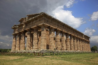 The Athenaion, Temple of Ceres or Temple of Athena in Paestum, Campania, Italy, Europe