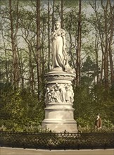 Monument to Queen Luise in Berlin, Germany, c. 1900, Historic, digitally restored reproduction of a